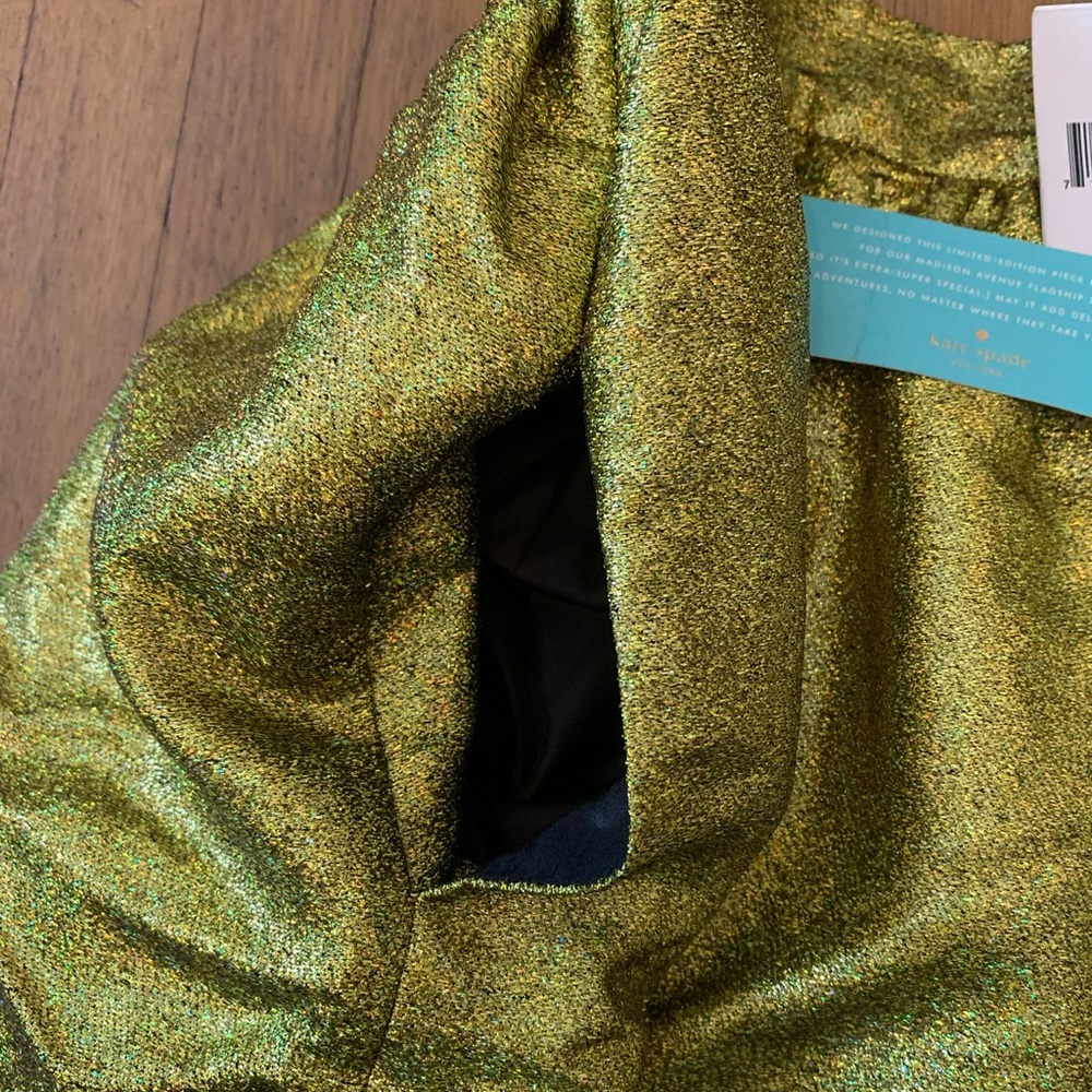 NWT kate spade Madison Ave Exclusive Acid Green Tinsel Coreen Cupcake Skirt RARE - Picture 7 of 13